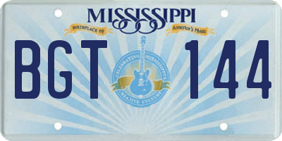 MS license plate BGT144