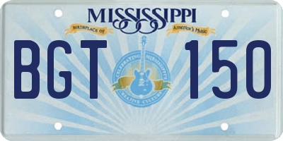 MS license plate BGT150