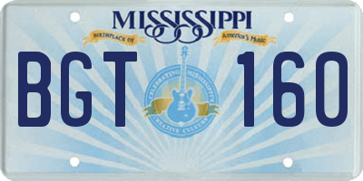 MS license plate BGT160