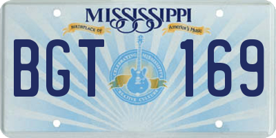 MS license plate BGT169