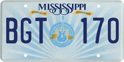 MS license plate BGT170