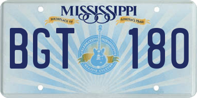 MS license plate BGT180