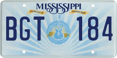 MS license plate BGT184