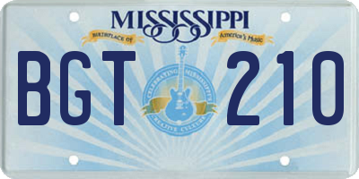 MS license plate BGT210