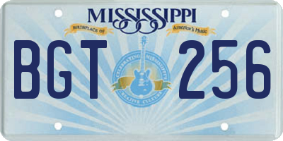 MS license plate BGT256