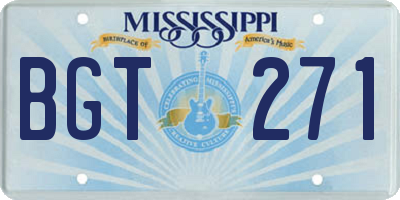 MS license plate BGT271