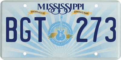 MS license plate BGT273