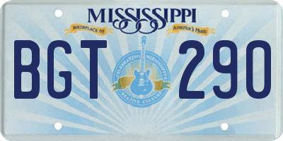 MS license plate BGT290