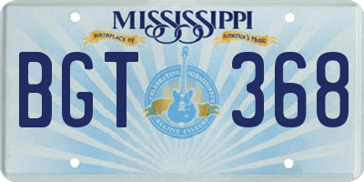 MS license plate BGT368