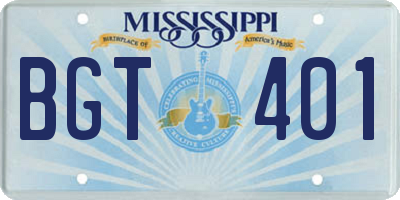 MS license plate BGT401