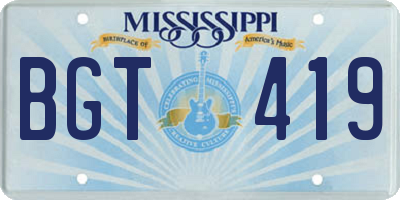 MS license plate BGT419