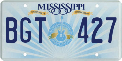 MS license plate BGT427