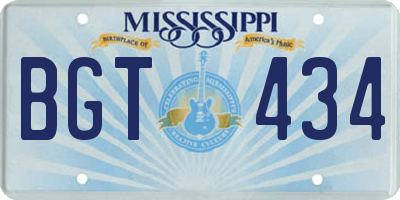 MS license plate BGT434