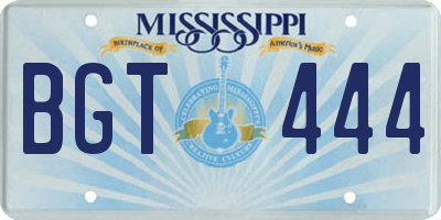 MS license plate BGT444