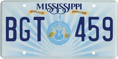 MS license plate BGT459