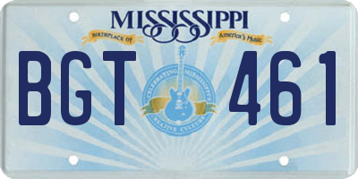 MS license plate BGT461