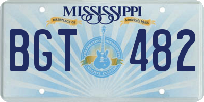 MS license plate BGT482