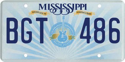 MS license plate BGT486