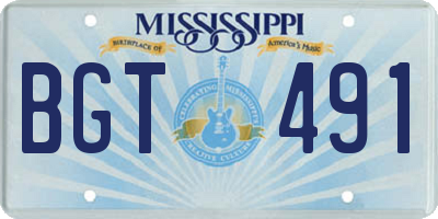 MS license plate BGT491