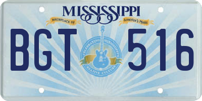 MS license plate BGT516