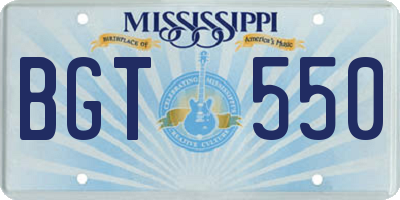 MS license plate BGT550