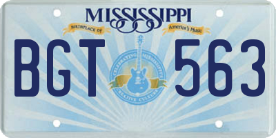 MS license plate BGT563