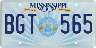 MS license plate BGT565