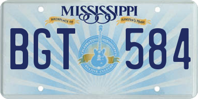 MS license plate BGT584