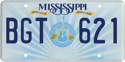 MS license plate BGT621
