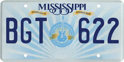 MS license plate BGT622