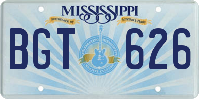 MS license plate BGT626