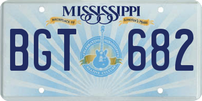 MS license plate BGT682