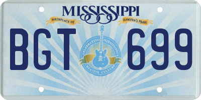 MS license plate BGT699