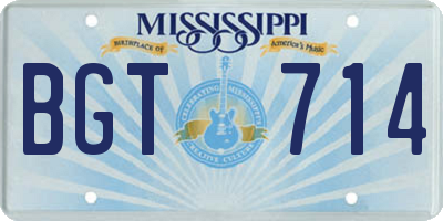 MS license plate BGT714