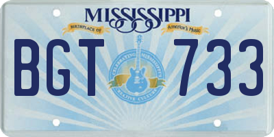 MS license plate BGT733