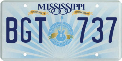 MS license plate BGT737