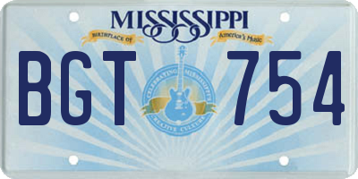 MS license plate BGT754