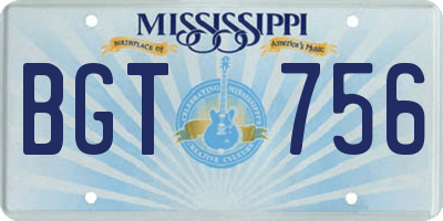 MS license plate BGT756