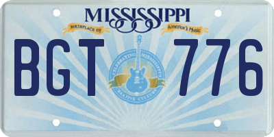 MS license plate BGT776