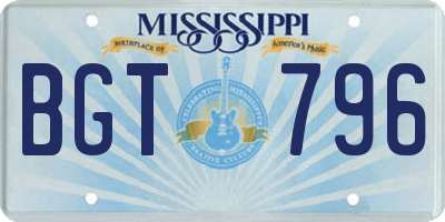 MS license plate BGT796