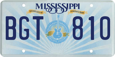 MS license plate BGT810