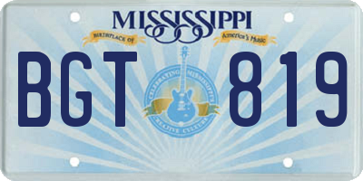 MS license plate BGT819