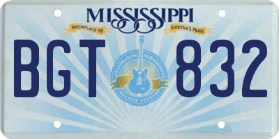 MS license plate BGT832