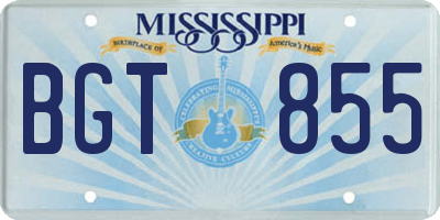 MS license plate BGT855