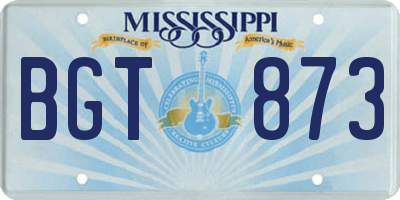 MS license plate BGT873