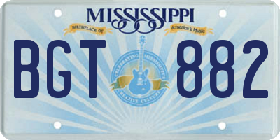 MS license plate BGT882