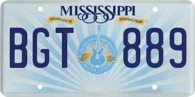 MS license plate BGT889