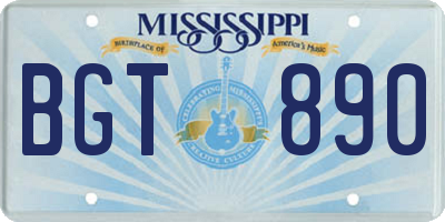 MS license plate BGT890