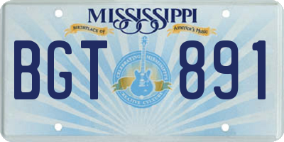 MS license plate BGT891
