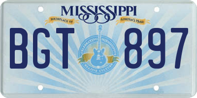 MS license plate BGT897